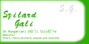 szilard gali business card